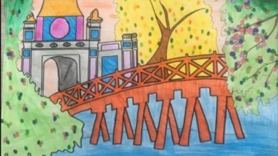 tranh vẽ danh lam thắng cảnh Hà Nội