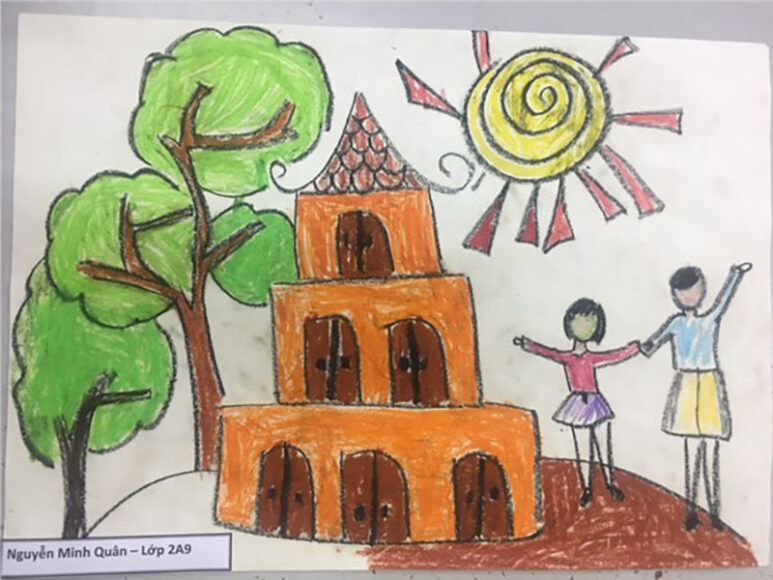 vẽ tranh danh lam thắng cảnh Hà Nội của học sinh lớp 2