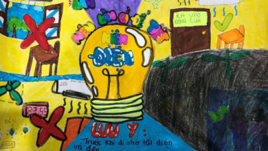 vẽ tranh tiết kiệm điện đẹp đơn giản