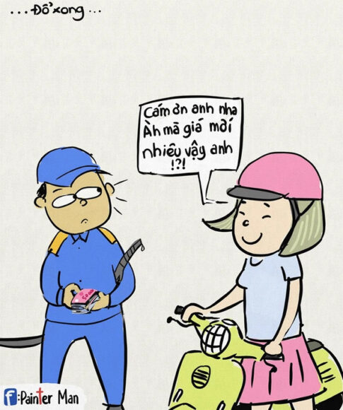 Ảnh đổ xăng chế làm meme