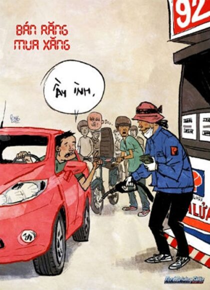 hình ảnh đổ xăng giá xăng dầu tăng giảm
