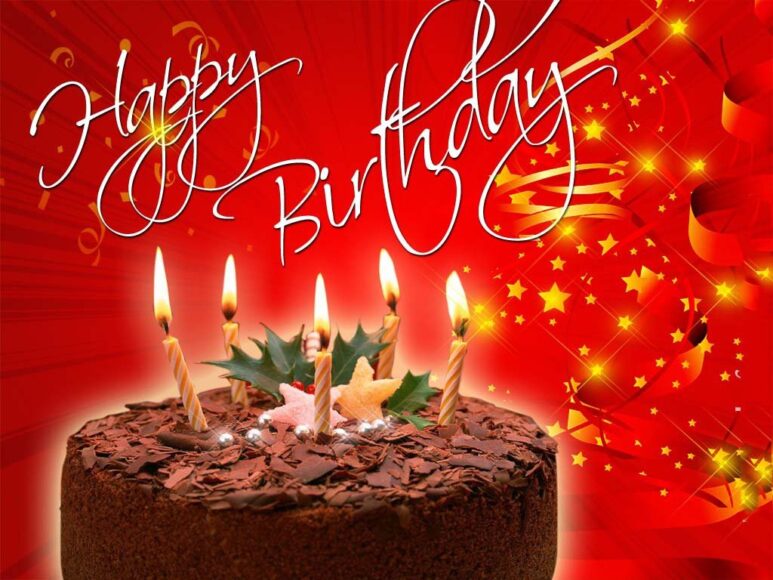 hình ảnh Happy Birthday nền đỏ