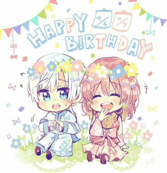 hình Happy Birthday chibi
