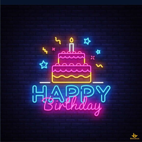 hình Happy Birthday đèn led
