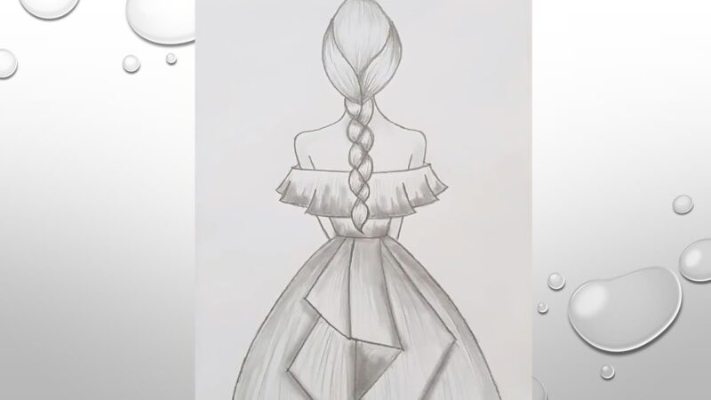 Hình vẽ cô gái từ phía sau lưng