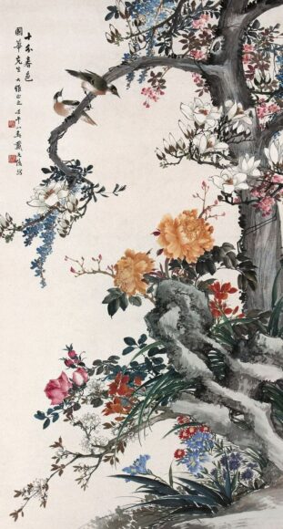 tranh Nhật Bản cây hoa