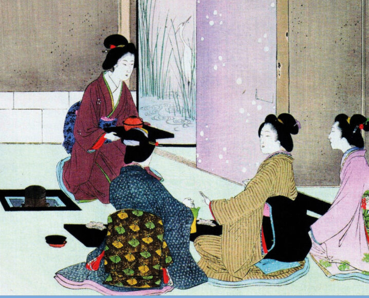 Tranh Nhật Bản trà đạo lịch sử đẹp