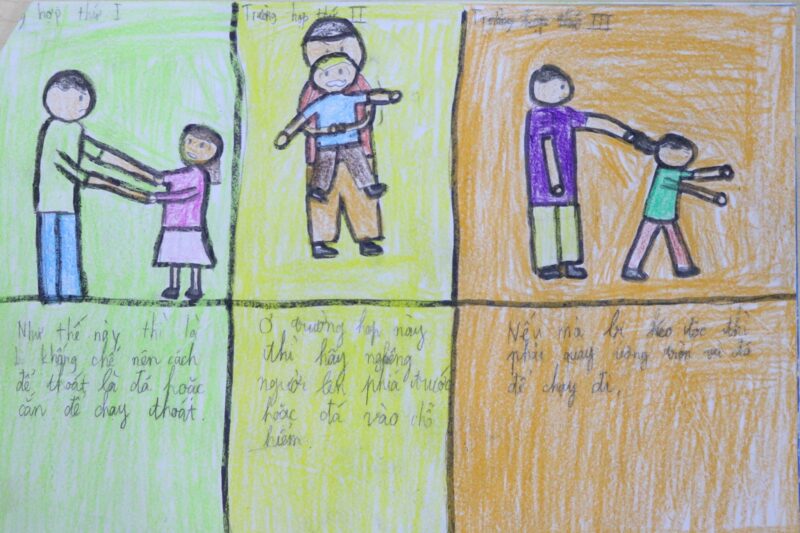 vẽ tranh phòng chống xâm hại trẻ em cách phòng vệ