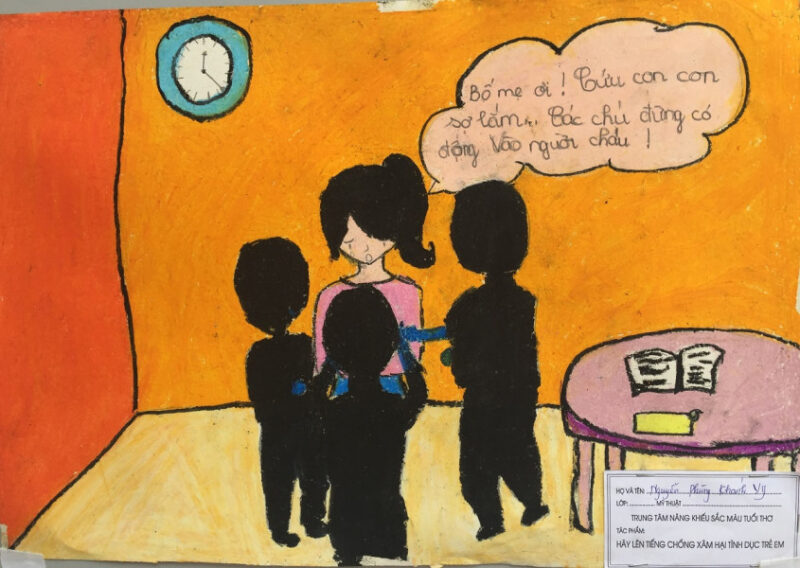 vẽ tranh phòng chống xâm hại trẻ em cứu con
