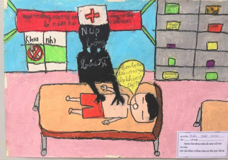 vẽ tranh phòng chống xâm hại trẻ em núp bóng bác sĩ