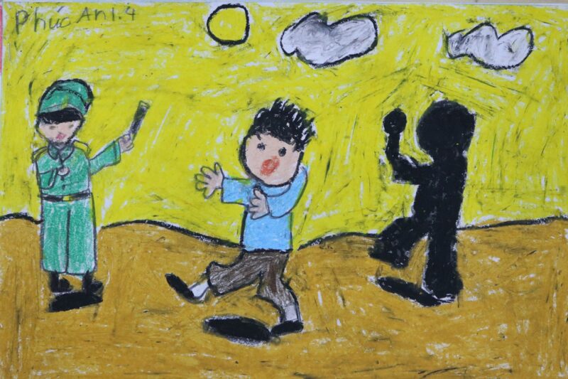 vẽ tranh phòng chống xâm hại trẻ em phải biết kêu cứu