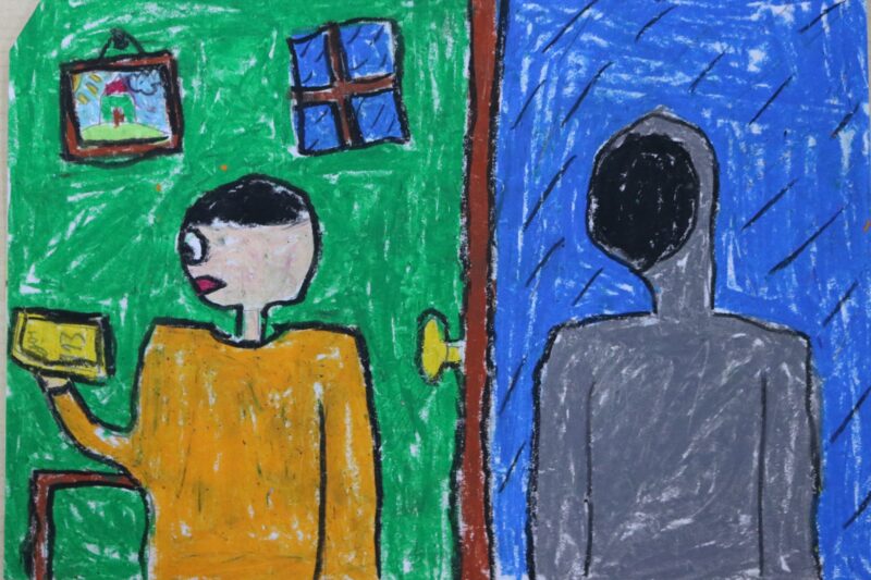 vẽ tranh phòng chống xâm hại trẻ em tránh khỏi tấn công