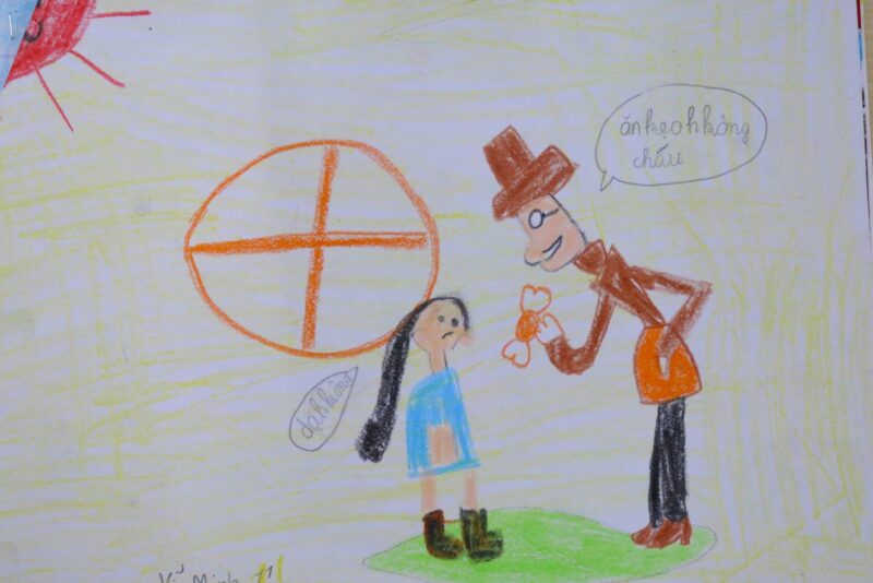 vẽ tranh phòng chống xâm hại trẻ em tránh xa cám dỗ
