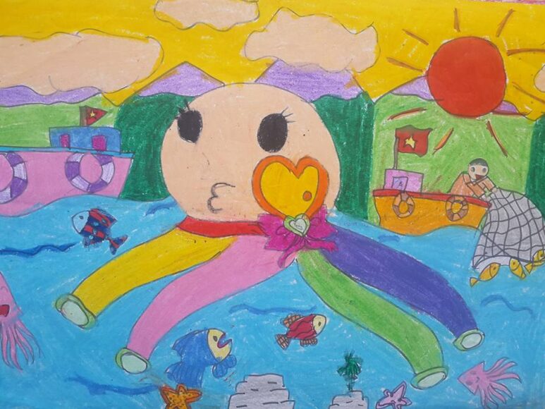 Vẽ tranh ý tưởng trẻ thơ cực đẹp