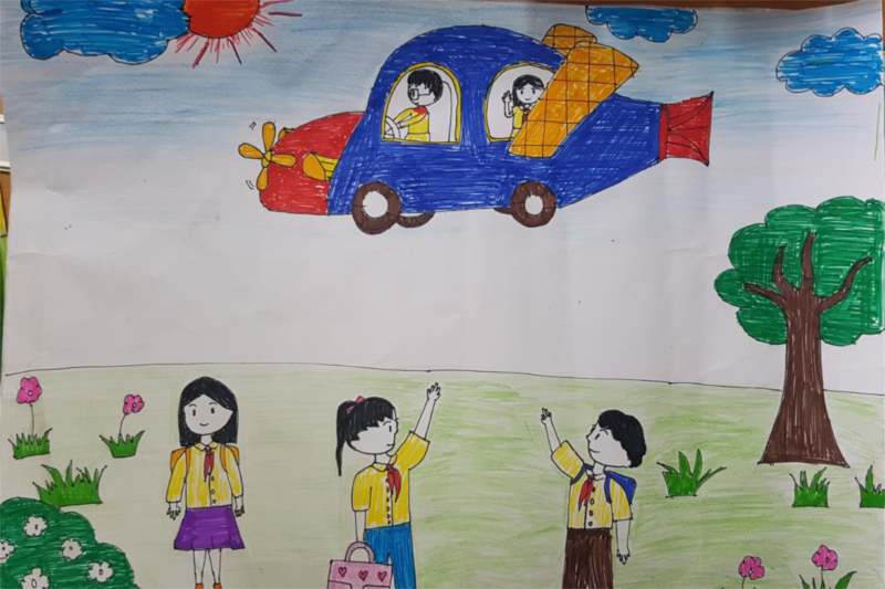 Vẽ tranh ý tưởng trẻ thơ cực kỳ độc đáo