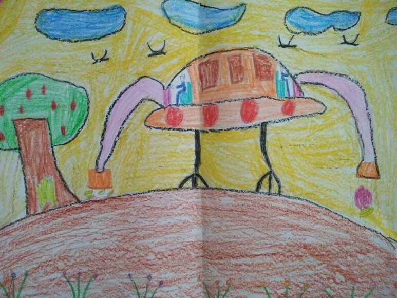 Vẽ tranh ý tưởng trẻ thơ máy dọn rác