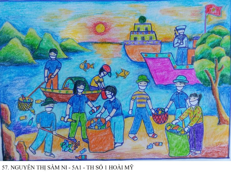 Vẽ tranh ý tưởng trẻ thơ về bảo vệ môi trường