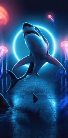 Ảnh cá mập bơi lên phía trước