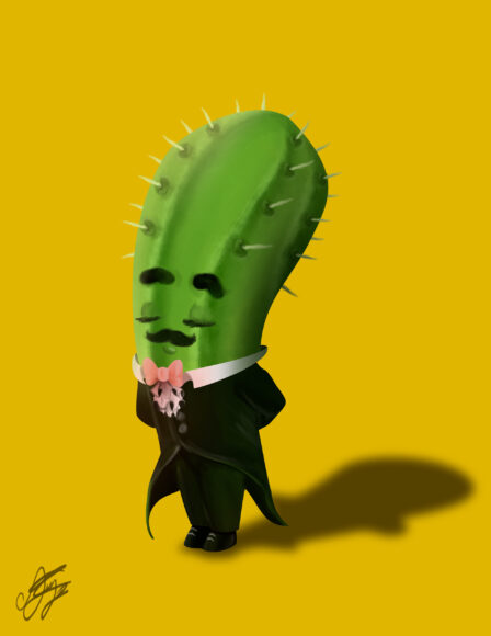 Ảnh cây xương rồng cute mặc áo vest