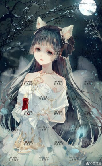 Ảnh hồ ly chibi có đôi mắt buồn