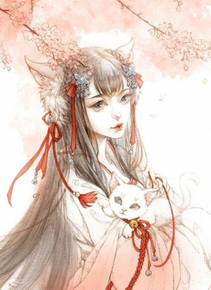 Ảnh hồ ly ôm mèo