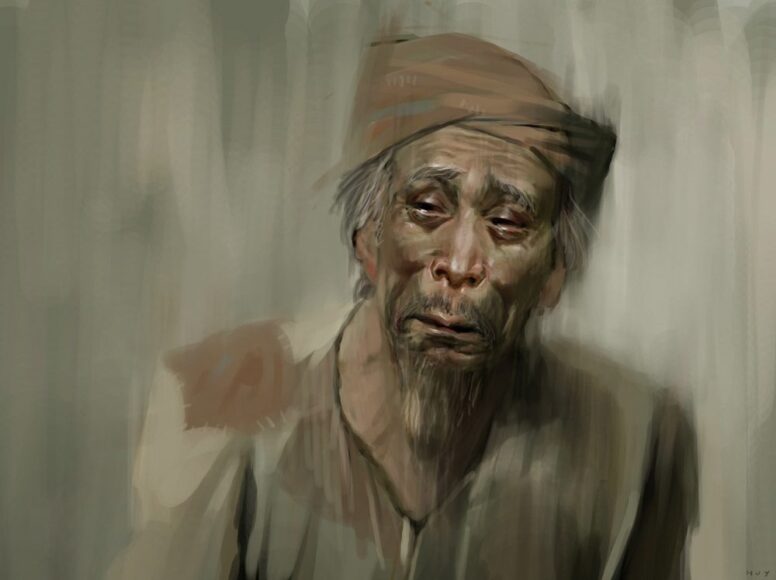 ảnh lão Hạc đau khổ