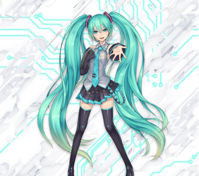 ảnh Miku giơ tay