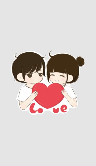 ảnh nền love chibi