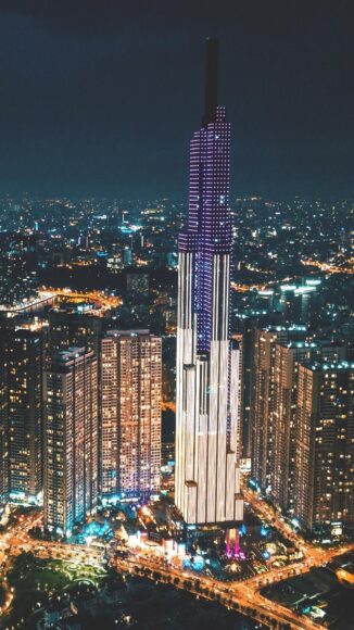 Ảnh thành phố Hồ Chí Minh toà nhà 82 tầng về đêm