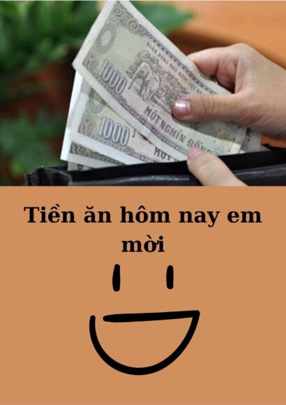 Ảnh tiền lẻ hài hước mời em ăn