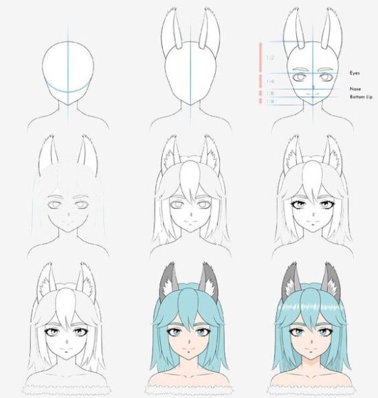 cách vẽ cô gái anime đẹp, cực dễ