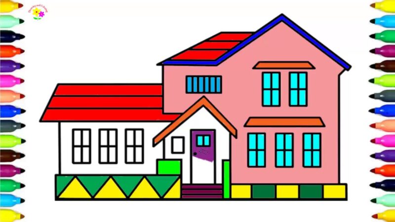 Cách vẽ ngôi nhà 2 tầng đẹp nhất