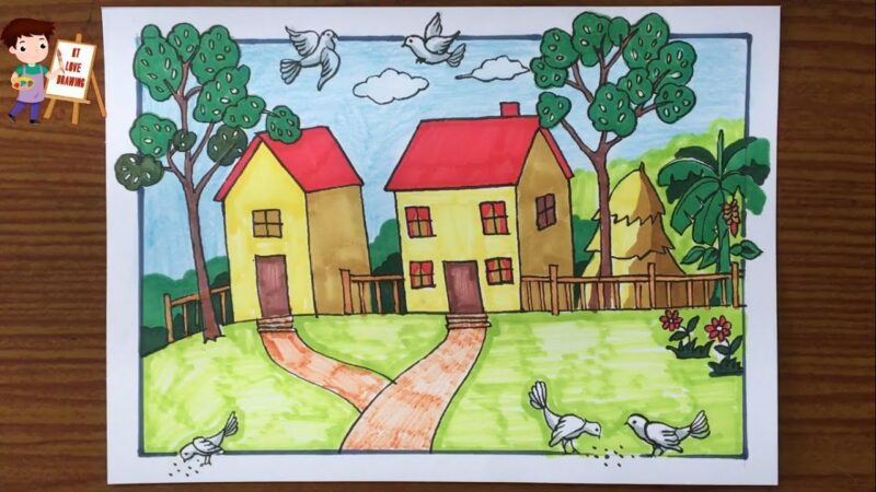 Cách vẽ ngôi nhà đẹp nhất đơn giản