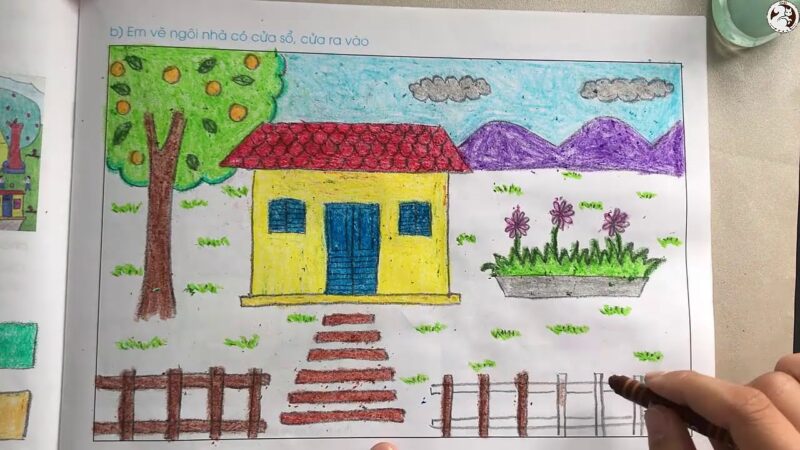 Cách vẽ ngôi nhà đơn giản lớp 1