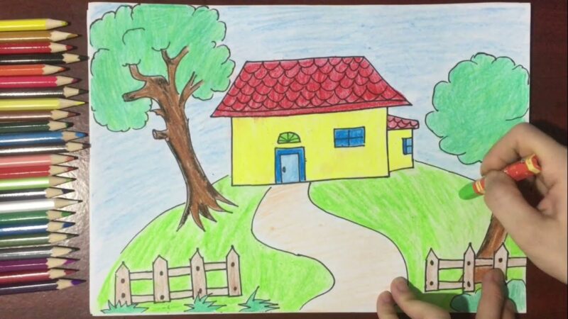 Cách vẽ ngôi nhà lớp 4