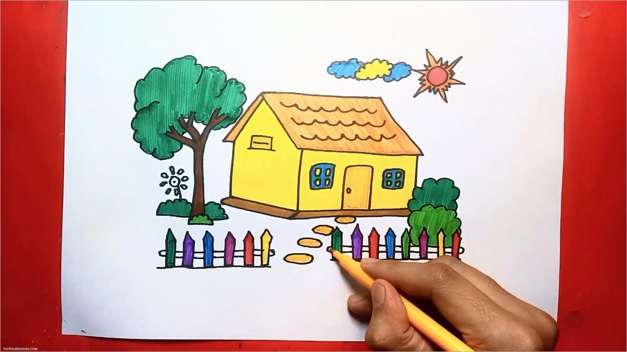 Vẽ Và Tô Màu Ngôi Nhà Mái Ngói  YouTube