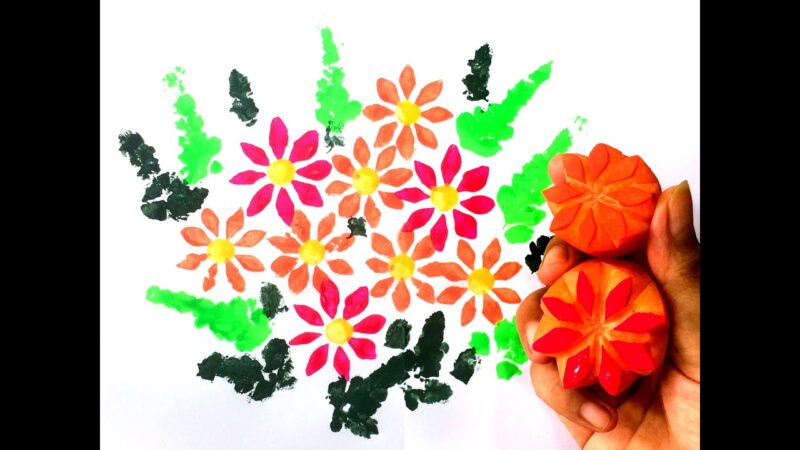 Cách vẽ tranh in hoa lá cực đẹp