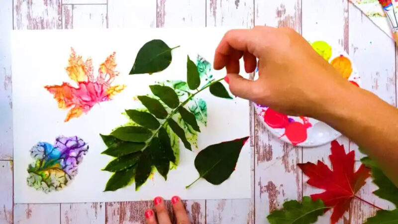 cách vẽ tranh in hoa lá cực đẹp và đơn giản
