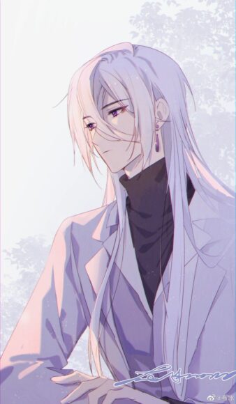 Hình ảnh anime nam tóc trắng lạnh lùng