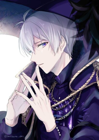 hình ảnh anime nam tóc trắng lạnh lùng ấn tượng