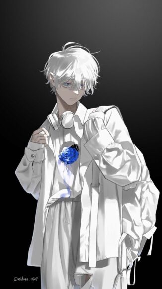 Hình ảnh anime nam tóc trắng ngầu