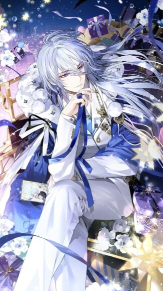 Hình ảnh anime nam tóc trắng ngầu buồn