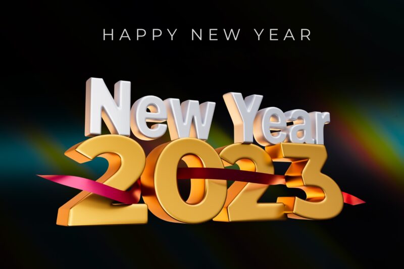 Hình ảnh chúc mừng năm mới 2023 3D tiếng Anh