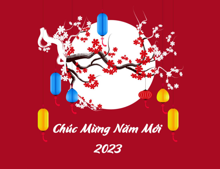 Hình ảnh chúc mừng năm mới 2023 đẹp nền đỏ