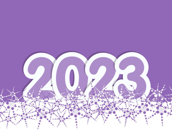 Hình ảnh chúc mừng năm mới 2023 nền tím