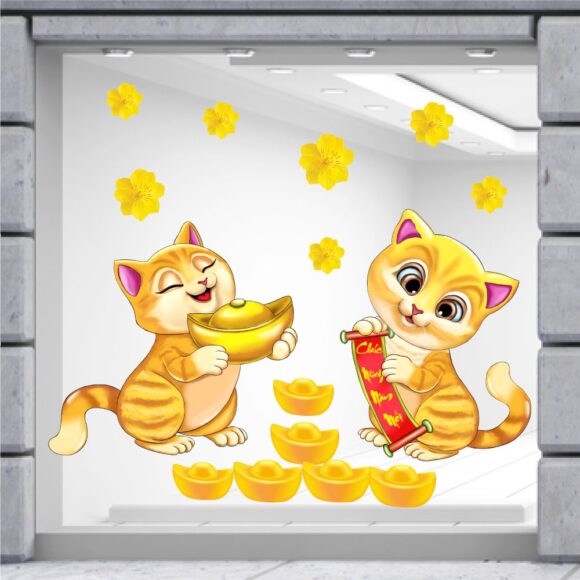 Hình ảnh chúc mừng năm mới 2023 Quý Mão hài chú mèo dễ thương