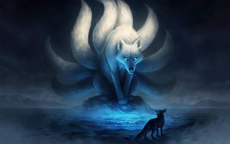 Hình ảnh hồ ly 9 đuôi hung dữ