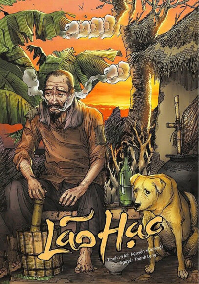 hình ảnh lão Hạc hút thuốc lào