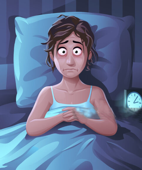 hình ảnh mất ngủ, rối loạn giấc ngủ ban đêm