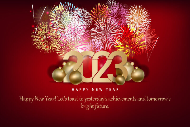 Hình chúc mừng năm mới 2023 đẹp rực rỡ pháo hoa